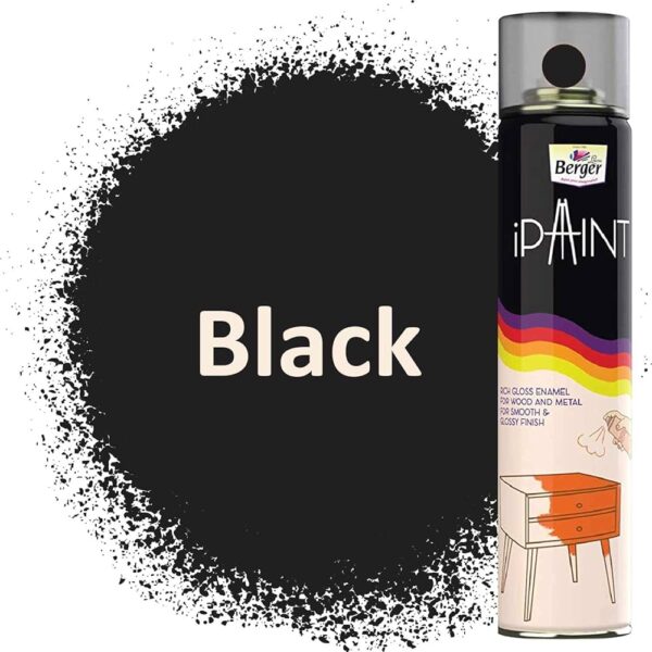 Berger Spray Paints, 400 ML (Matt Black)